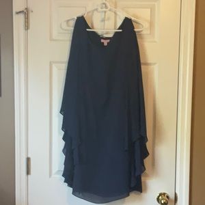 Lily Pulitzer Women’s Silk Blue Shifting Sleeveless Evening Dress Size Medium